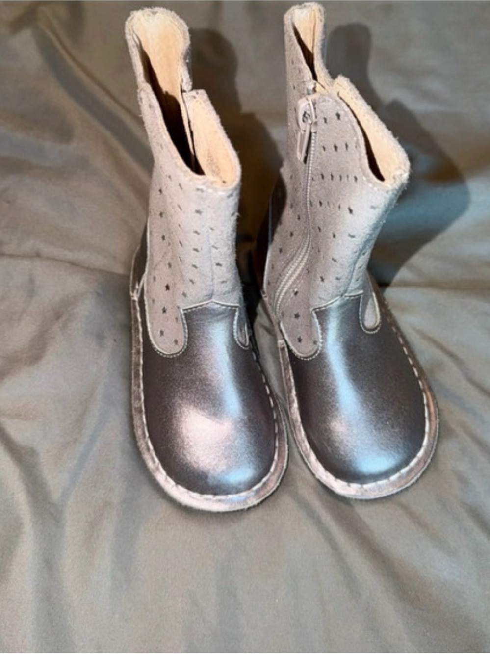Livie & Luca Metallic Silver Pull-On Boots size 6